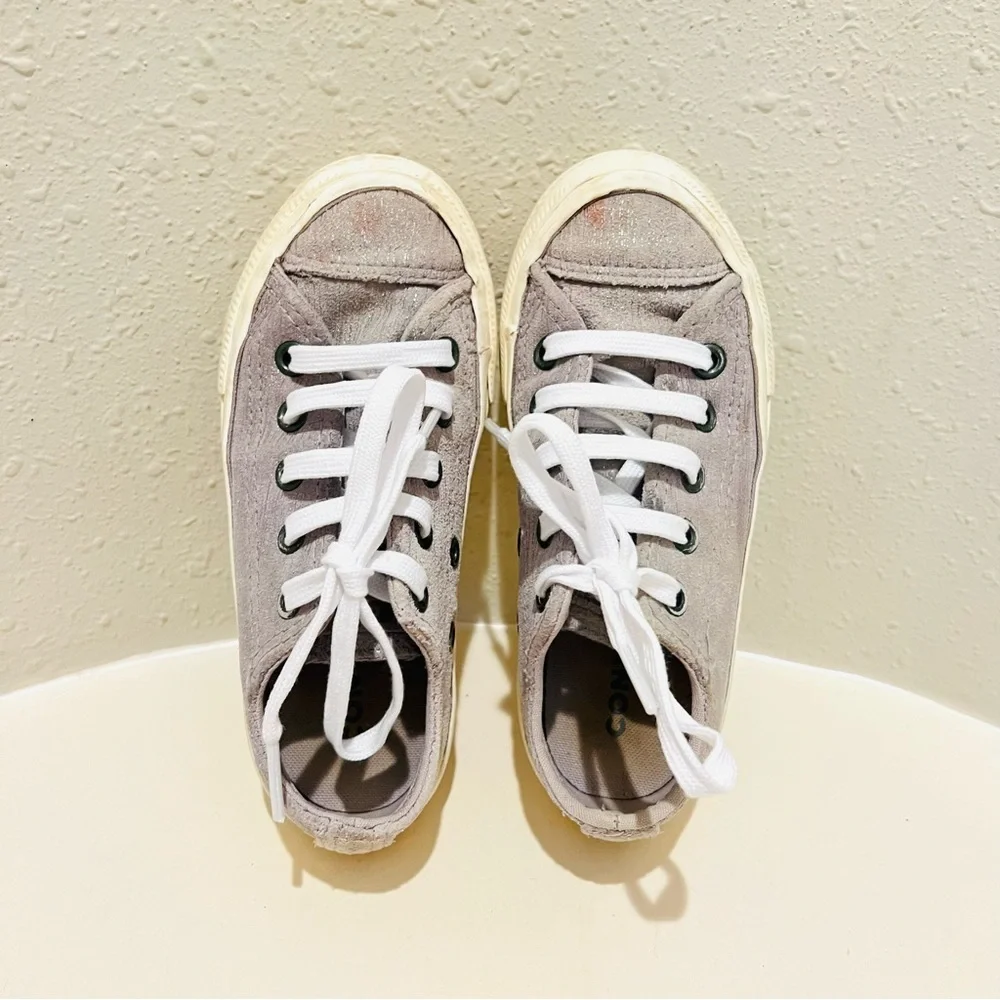 Converse Kids Custom Rare Unisex Low Top Lilac Leather Sneakers 11